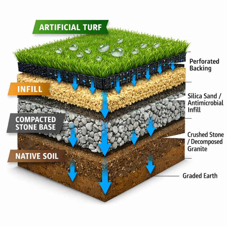 Does Artificial Turf Drain? How Synthetic Grass Handles Heavy Rain In Atlanta