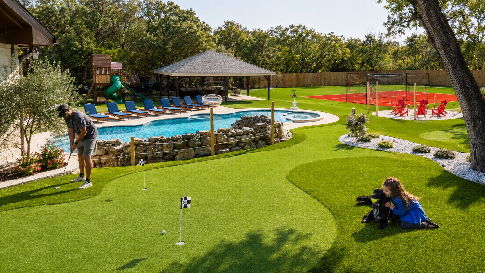 Waterloo Turf artificial turf backyard installation