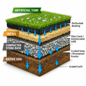 Does Artificial Turf Drain? How Synthetic Grass Handles Heavy Rain In College Station